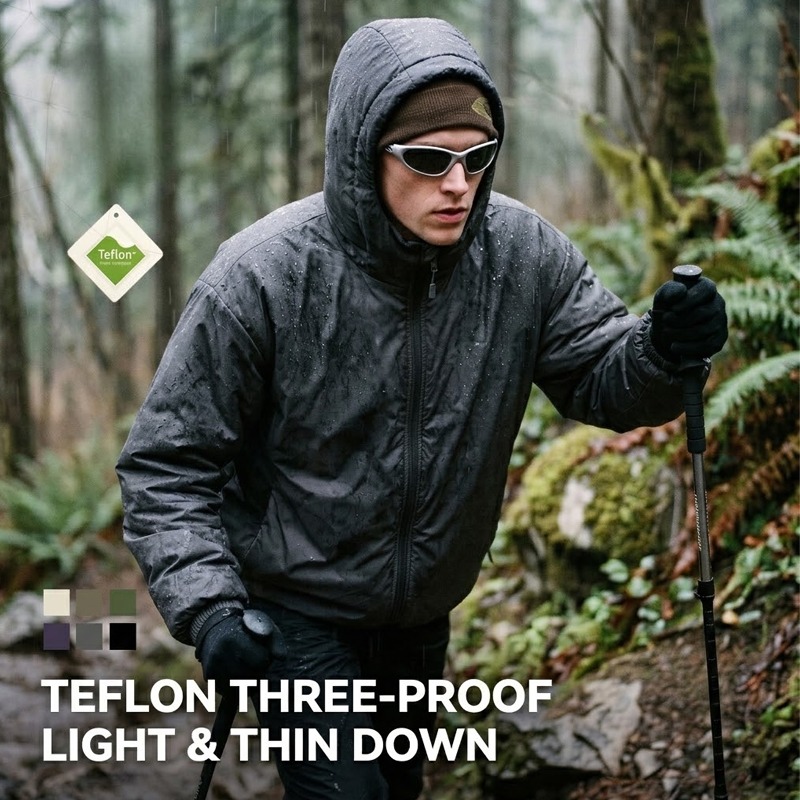 Down Jacket Packable - Мужская водонепроницаемая пуховая куртка с капюшоном